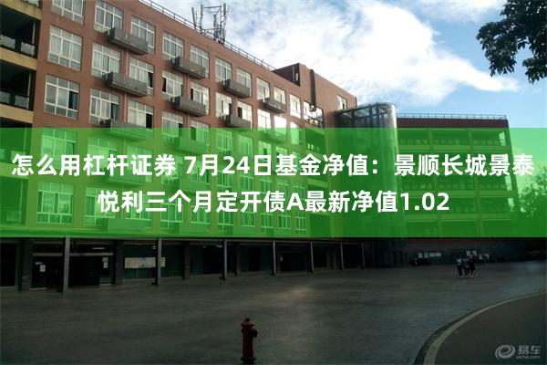 怎么用杠杆证券 7月24日基金净值：景顺长城景泰悦利三个月定开债A最新净值1.02