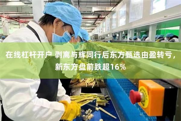 在线杠杆开户 剥离与辉同行后东方甄选由盈转亏，新东方盘前跌超16%