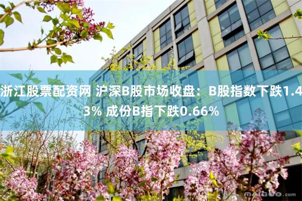 浙江股票配资网 沪深B股市场收盘：B股指数下跌1.43% 成份B指下跌0.66%